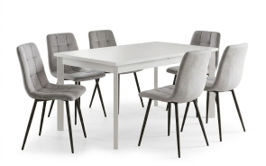 Jed�lensk� set st�l MAX 5P biely + 6x stoli�ka MILA siv�