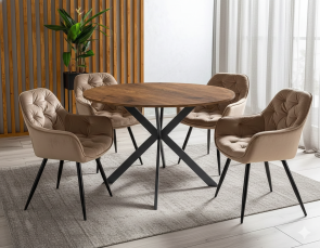 st�l TALIA orechov� pl�t, stoli�ka CHERRY bluvel 28 be�ov�