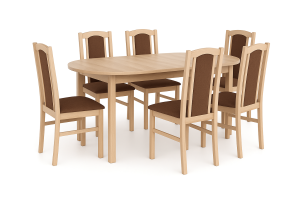 AKCIA stl WENUS 1P dub sonoma, stoliky BOS 7 dub sonoma, poah 6