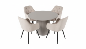 Jed�lensk� set st�l ZANTE ka�m�r + 4x stoli�ka CHERRY velvet b�ov�