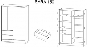 Skria SARA 150 rozmery