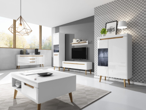 Obvacia stena NORDI dub riviera-biely lesk